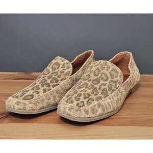 Lucky Brand Canyen Slip On Loafers Women's Size 9.5 Brown Leopard Print Casual
